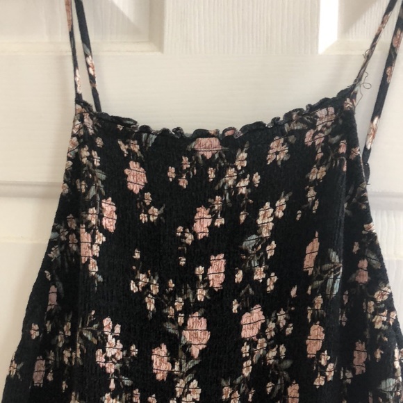 Black and Pink Floral Romper - Picture 3 of 5
